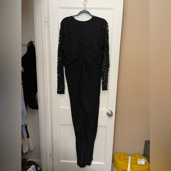 boohoo Iris Lace Top Slinky Jumpsuit in Black - Picture 2 of 6